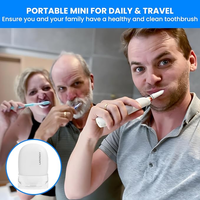 Toothbrush Cleaner Case - Toothbrush Covers with Holder - Portable & Rechargeable Travel Home Toothbrushes Cleaner Case - Fits All Manual or Electric ToothBrushes(White) - Image 7
