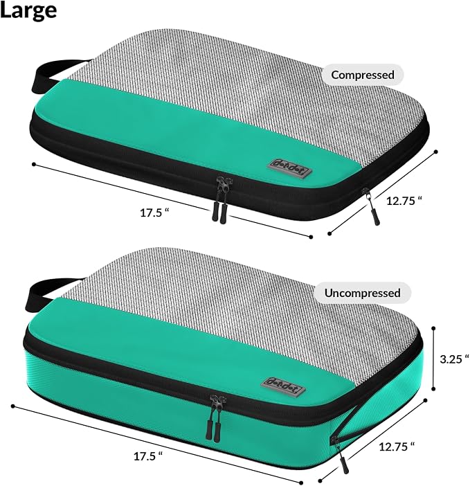 Large Packing Cubes for Travel - 5pc Packing Cubes for Suitcases - Lightweight Luggage Organizer Bags (Compression) - Image 5