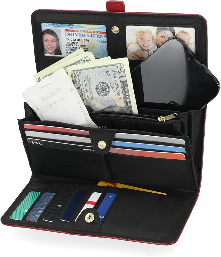 Mundi File Master Womens RFID Blocking Wallet Clutch Organizer With Change Pocket - Image 2
