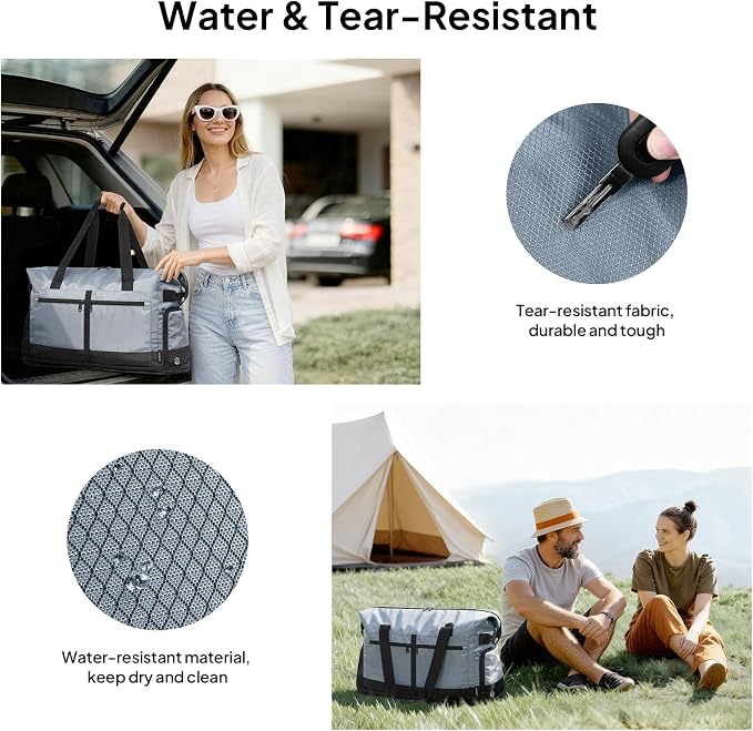 TOPEAST Foldable Travel Bag for Men & Women, 65L Weekender Overnight Duffle Bag for Travel, Expandable Airline Approved Carry-On with Shoe Compartment, Lightweight Personal Item Bag, Water-resistant - Image 6