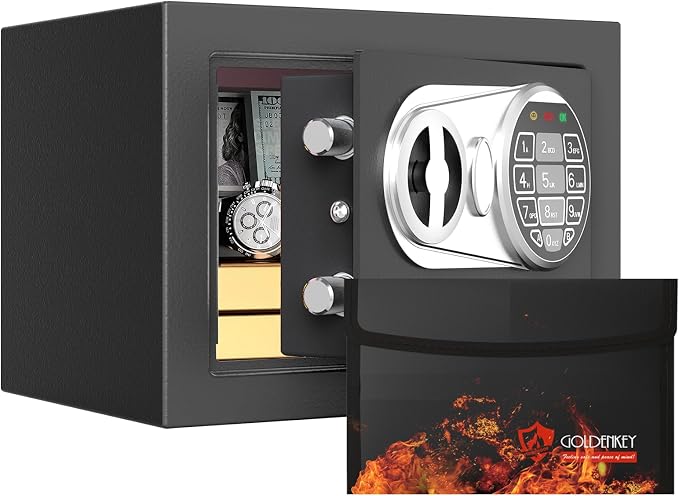 Goldenkey Small Kids Safe, Fireproof Digital Mini Safes, Money Safe Box, Black - Image 9