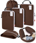 BAGSMART Compression Packing Cubes with Fillable Neck Pillow for Clothes | 1 Wearable Neck Pillow & 5 Travel Bags to Avoid Baggage Fees, Durable, Tear Resistant Washable Taslan Fabric with Card Slots by BAGSMART