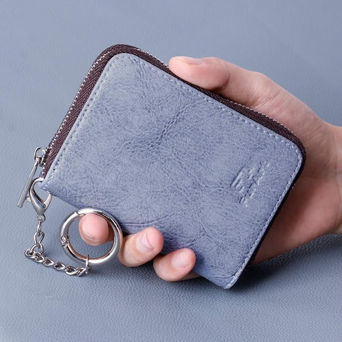 FurArt Zipper Wallet Women RFID Credit Card Holder keychain Wallet | ID Window RFID Blocking Compact Small business 15/16 slots - Image 4