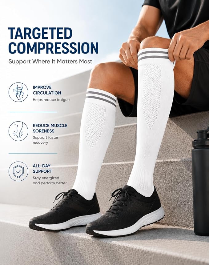 ACTINPUT Copper Compression Socks Men & Women 4 Pairs,Best Support for Nurses,Running,FLying,Athletic - Image 3