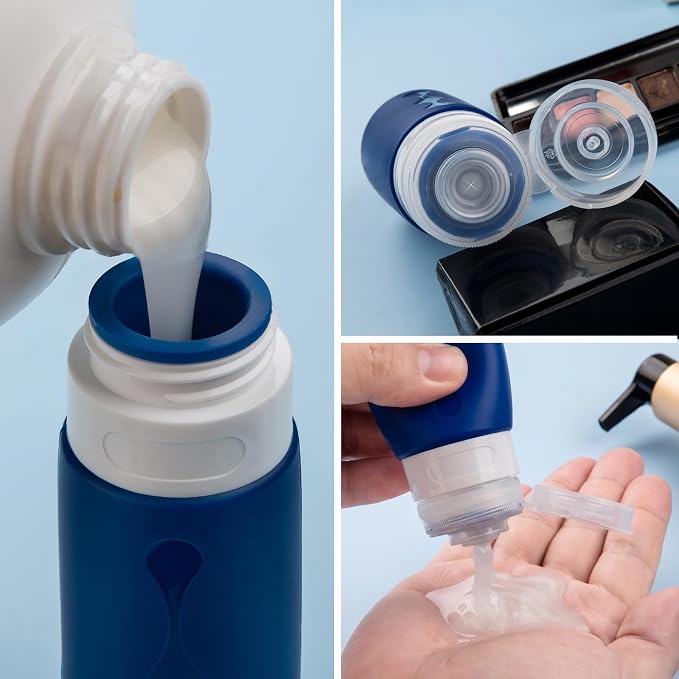Gemice Travel Bottles - TSA Approved 3oz Containers, BPA Free, Leak Proof, Refillable Liquid Travel Accessories for Shampoo, Lotion, Soap - Image 3