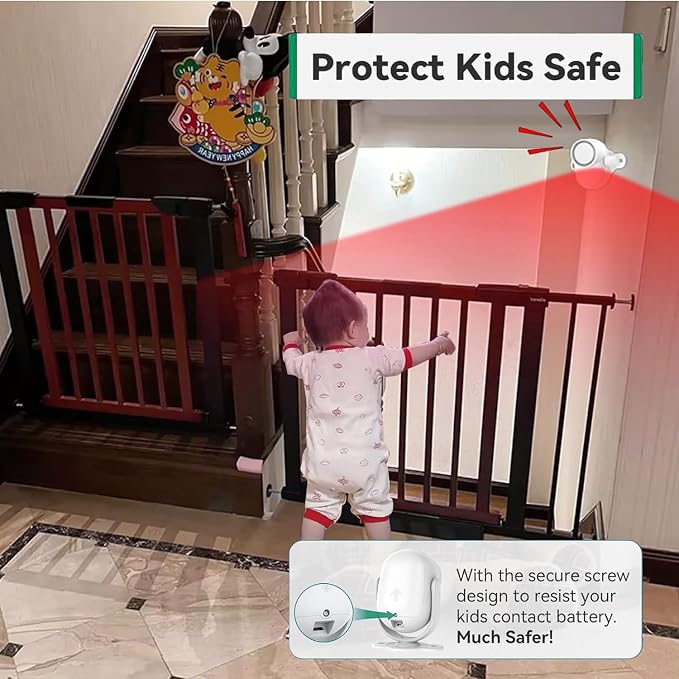 125dB Loud Motion Sensor Alarm with 328ft Dual Remote (40ft PIR Detector, 3*AA Batteries), Indoor Wireless Infrared Security Motion Detector with Siren for Homes/Sheds (White - 2 Remotes) - Image 3