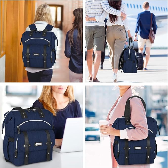 FALANKO Laptop Backpack for Women, Doctor Teacher Work Bookbag College Shoulder Bag with RFID Anti-theft, Nurse Travel Business Bag for Men Women Fit 15.6 Inch Computer - Image 7