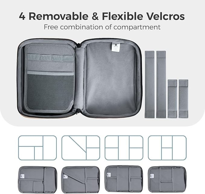 pack all Electronic Organizer Plus, Shockproof Cable Organizer Bag | Large Capacity, Water-resistant, Portable & Durable, Travel Tech Pouch for Chargers, Phones, USB Cords, Navy Blue - Image 8