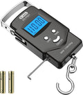 Dr.meter Fish Scale, 110 lb Digital Luggage Scale with Tape | 110 lb Capacity, Backlit LCD, Built-In Tape, Includes 2 AAA Batteries, Compact Pocket Size by Drmeter