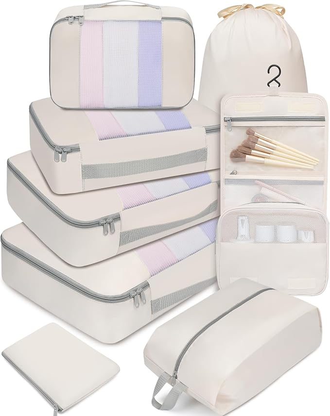 BAGAIL 6 Set/8 Set/10 Set Packing Cubes Various Sizes Packing Organizer for Travel Accessories Luggage Carry On Suitcase by BAGAIL