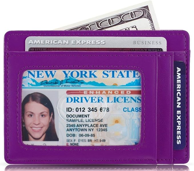 KALMORE Genuine Leather Front Pocket Slim Wallet Credit Card Holder with ID Window - Image 2