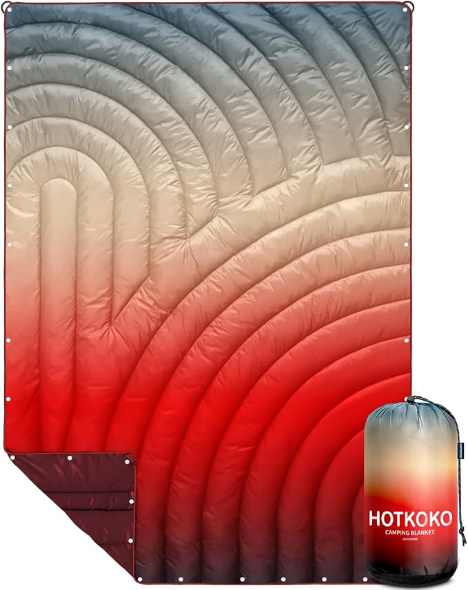 Camping Blanket,Puffy Lightweight Outdoor Blanket for Traveling, Stadium, Hiking, Picnics by hotkoko