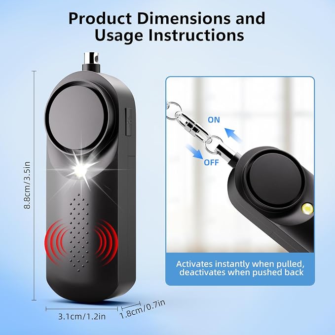 Self Defense Siren with Strobe Light & Extra Loud 130 dB Safety Keychain | Panic Button for Self Defense, Personal Safety Alarm for Women, Seniors, College Girls - Image 2