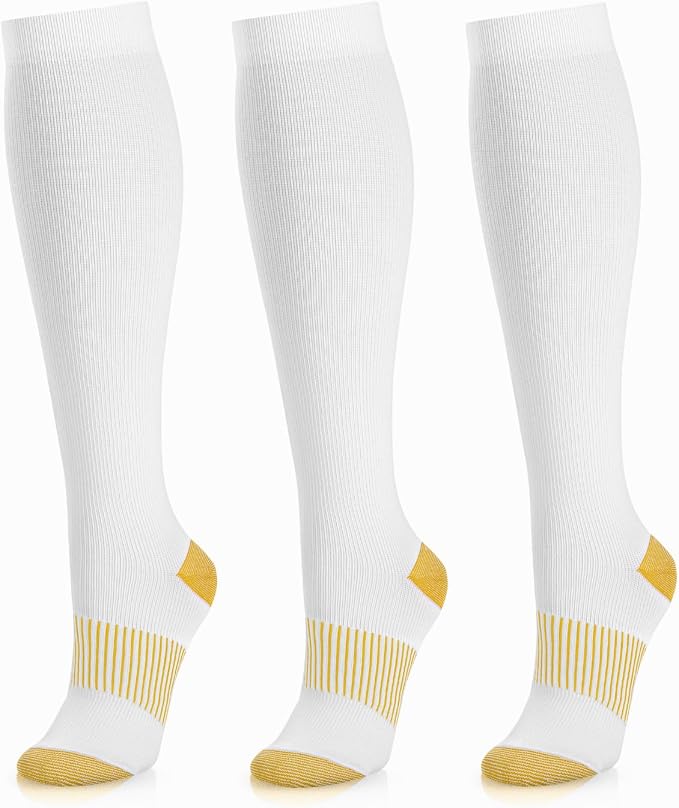 Medical Compression Socks for Women and Men 3 Pairs 20-30 mmHg Knee High Christmas Compression Stockings Circulation Best for Running Athletic Nurses by UUSOCKS