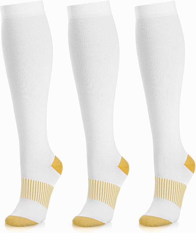 Medical Compression Socks for Women and Men 3 Pairs 20-30 mmHg Knee High Christmas Compression Stockings Circulation Best for Running Athletic Nurses by UUSOCKS