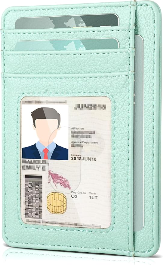 Teskyer Slim Minimalist Wallet for Men, RFID Front Pocket Card Holder | Ultra Slim Front Pocket Design, 8 Card Slots, RFID Protection, Smooth Faux Leather for Everyday Carry by TESKYER