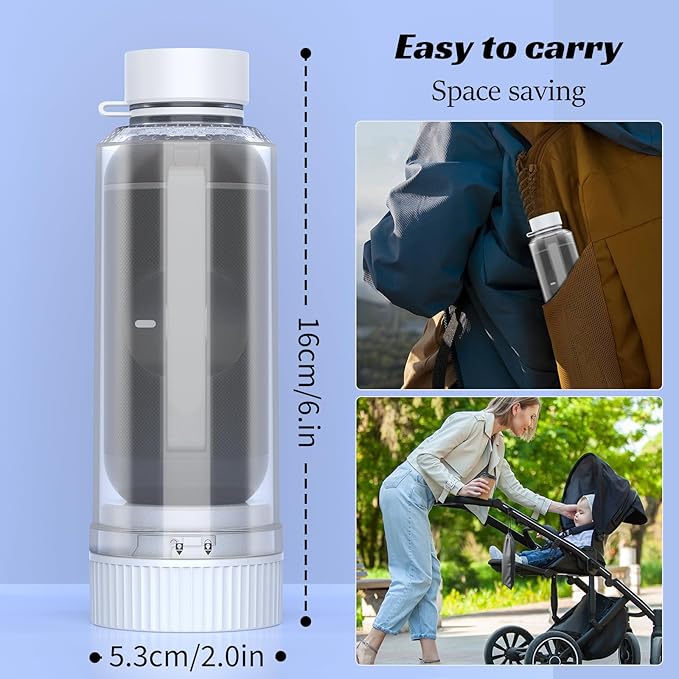Portable Bidet for Travel, Rechargeable Waterproof Sprayer, White | Portable Rechargeable Travel Bidet Sprayer Fits Various Water Bottles, Waterproof High Pressure Handheld for Personal Hygiene - Image 7