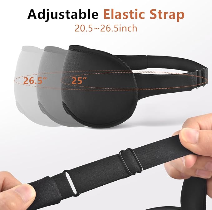Sleep Mask for Side Sleeper Women Men, Eye Mask for Sleeping Light Blocking, 3D Contoured Cup Sleeping Mask, Soft Breathable Sleep Eye Mask with Adjustable Elastic Strap for Travel - Image 4
