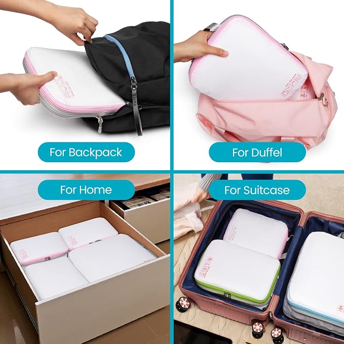 Cambond Compression Packing Cubes for Travel - Luggage Suitcase Organizer | Compression Zip Design for Space-saving, Expandable, Lightweight, Keep Clothes Sorted, Luggage Space Tidy, Carry on Pack Fast - Image 9