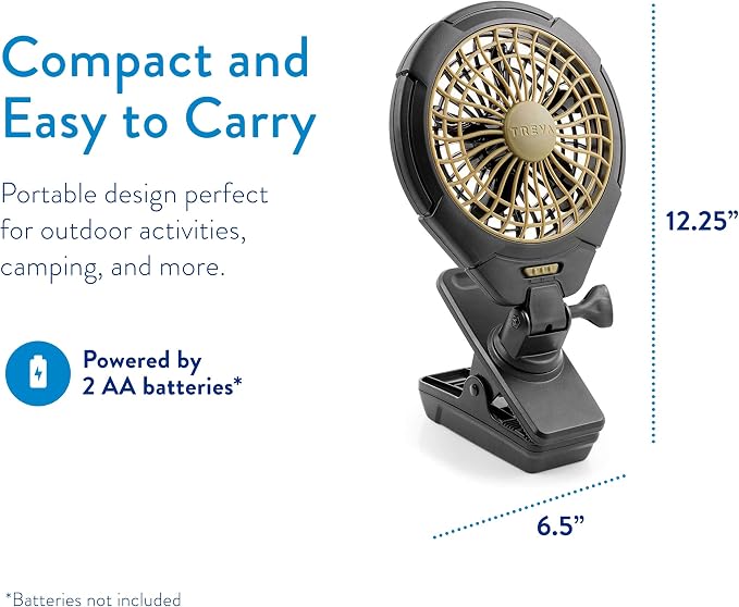 Treva 5 in Battery Powered Clip Fan with Clamp | Yes - Image 7