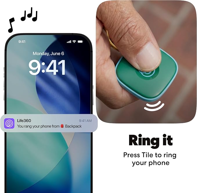 Life360 Tile - Bluetooth Tracker, Keys Finder and Item Locator for Keys, Bags and More. Phone Finder. Both iOS and Android Compatible. 1-Pack (Green Surf) - Image 5