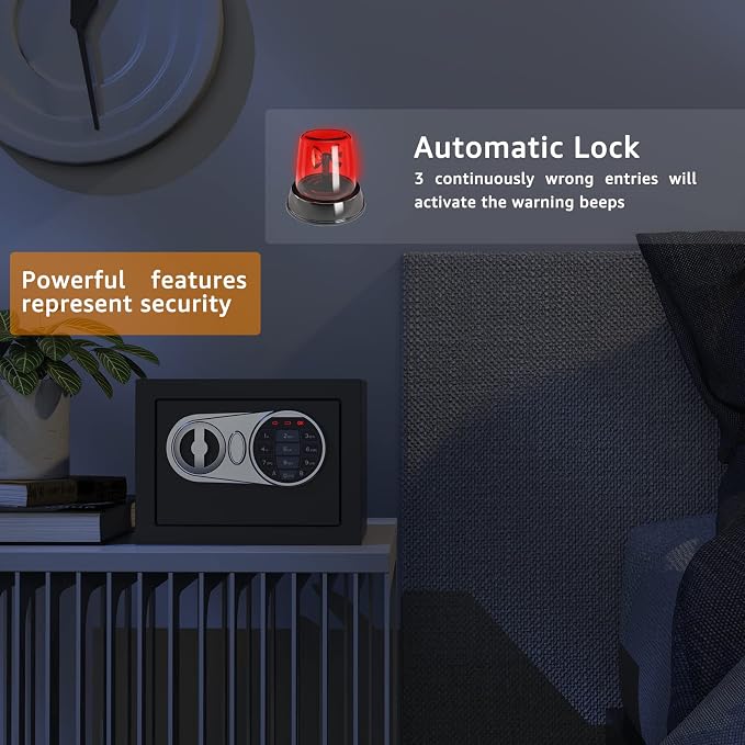 Goldenkey Small Kids Safe, Fireproof Digital Mini Safes, Money Safe Box, Black - Image 6