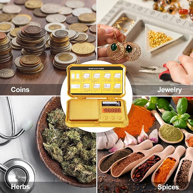 Fuzion Digital Gram Scale 200g/0.01g, Gold Scale for Jewelers | Embossed Steampunk, Dragon & Pirate Design, Pocket Herb Scale with 6 Modes, Tare(50g Calibration Weight & Battery Included) - Image 6