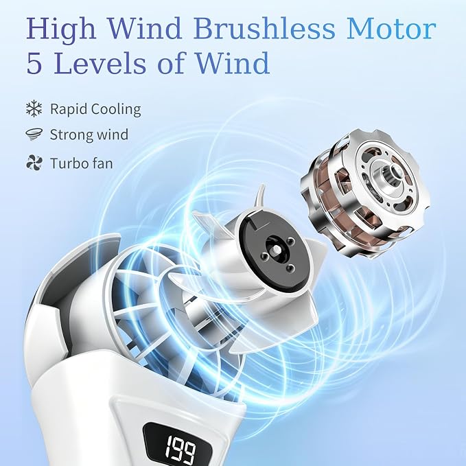 COO Soccer Shaped Handheld Fan, Rechargeable Mini Personal Fan | Portable Small Fan with 5 Speeds & USB Rechargeable Design, Lightweight Mini Fan for Soccer Games, Travel, Outdoor, Office - Image 3