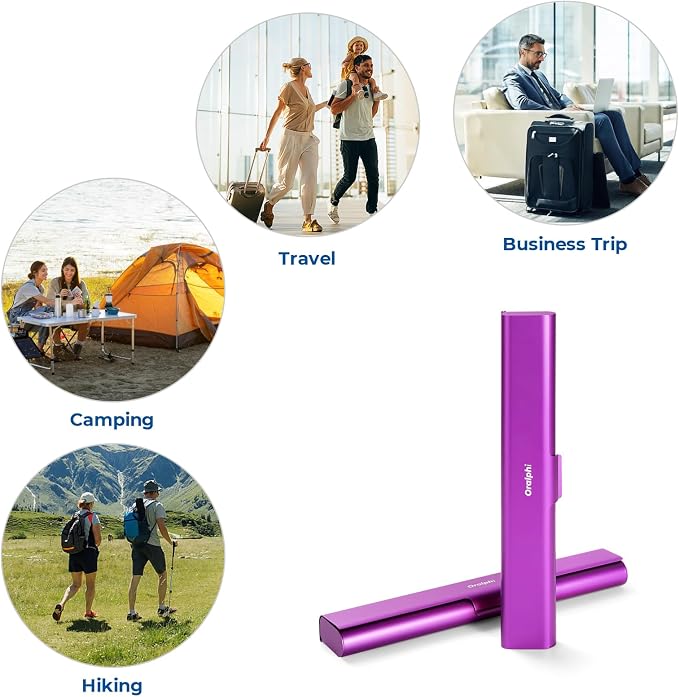 Aluminum Toothbrush Travel Case, Portable Travel Toothbrush Holder, Durable Manual Toothbrush Box Container for Traveling, Bathroom, Camping, Business Trip-Purple - Image 8
