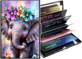 Metal Wallet,Credit Card Holder for Women,Slim RFID Blocking Credit Card Holder Thin Aluminum Wallet ID Case,6 Slot Business Mini Hard Metal Case for Women/Men,Cute Elephant Purple by Unknown