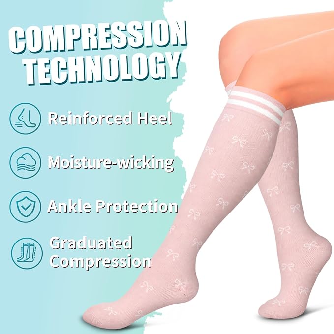 Compression Socks for Women & Men Circulation(6 pairs)-Graduated Supports Socks for Running, Athletic Sports - Image 6
