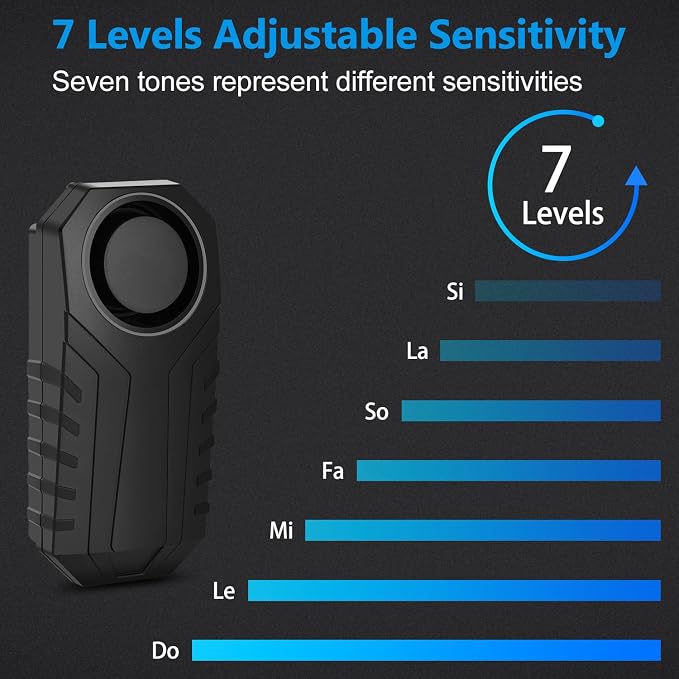 Wireless 113dB Bicycle Alarm with Remote 2Pack | Bike Alarm System Anti Theft,IP65 Waterproof,Vibration Motion Sensor,for Motorcycle,Scooter,Moped,Tricycle,Mobility - Image 3