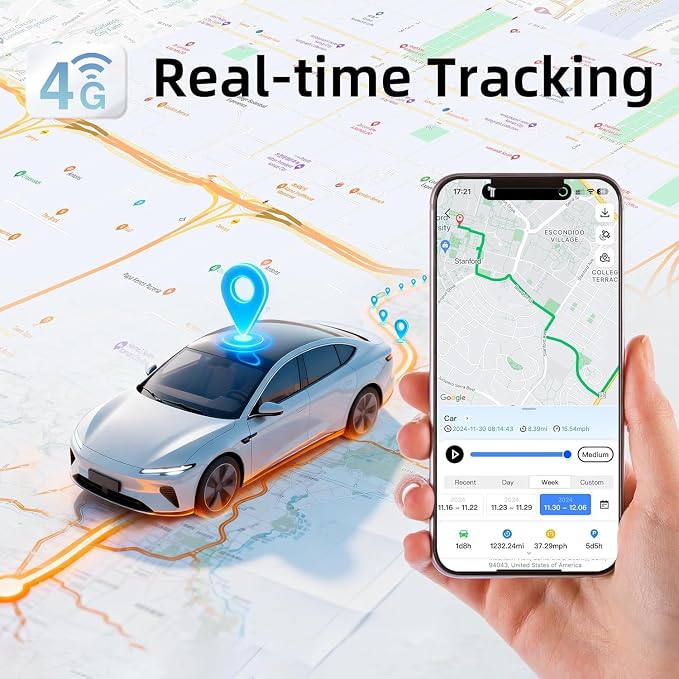 4G GPS Tracker for Vehicles Car Kids, Car Tracker Device Hidden Tracking Devices for Cars Hidden 10S Update Strong Magnetic Long Battery Life (Tracker 1 Year Subscription Incl.) - Image 6