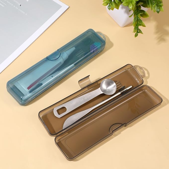Molain 2Packs Toothbrush Travel Case, Portable Breathable Toothbrush Travel Holder Compact Plastic Case for Camping Gym Office Business Trips Vacation - Image 7