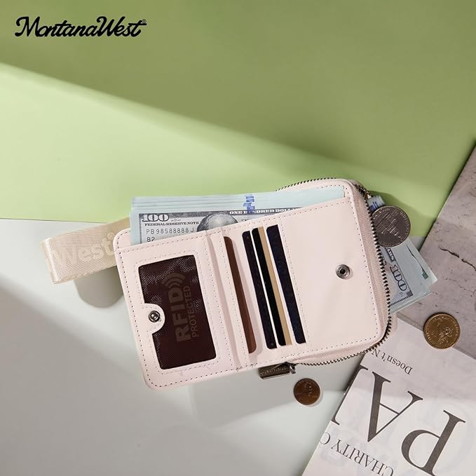 Montana West Wristlet for Women Female Ladies Daisy Wallet with Rfid Blocking Lining Minimalist Lightweight & Easy to Carry - Image 5