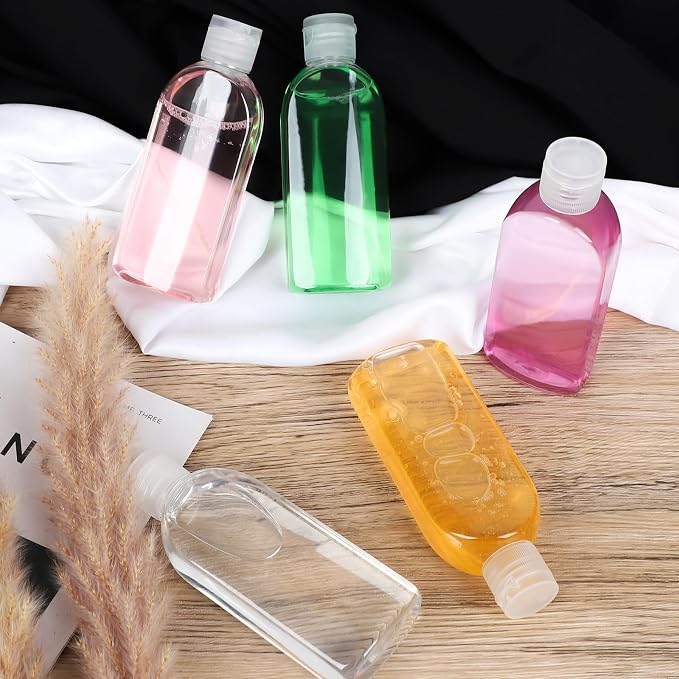5 Pack 3.4 oz Clear Travel Bottles Kit for Toiletries, TSA Approved Travel Size Portable Refillable Containers Leak Proof Travel Accessories Essentials Set for Shampoo Conditioner Lotion - Image 4