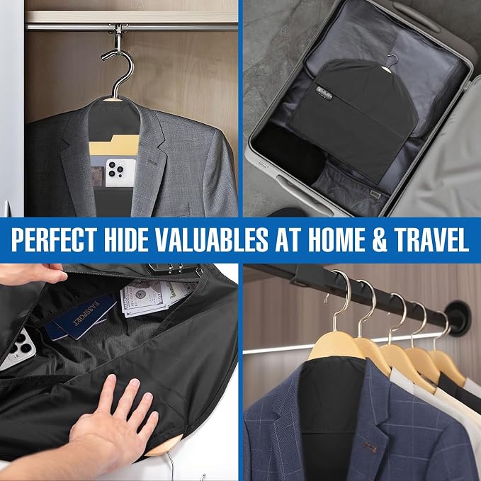 KOSMCCO Lockable Hidden Hanger Safe, Diversion Safe | Hidden Storage, Lockable Design, Fits Under Clothes, Holds Cash Jewelry and Valuables - Image 7