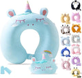 Cirorld Travel Pillow for Kids Adult Cute Neck Pillow for Traveling Memory Foam Airplane Pillow Sleep Mask Animal Flight Pillow Head Rest Neck Support for Cars Long Flights (Blue, 9-12 Y/O) by CIRORLD