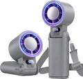 Portable Handheld Turbo Fan, 1-199 Speed Adjustable, Grey Purple | 4 IN 1 Pocket Design with LED Display, High-Power Motor, Rechargeable Battery, Mini Fans for Indoor/Outdoor/Travel/Work by Deyhoc