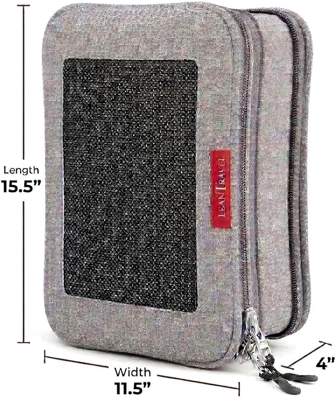 LeanTravel Premium Compression Packing Cubes for Travel - Suitcase Organizer Bags with Double Zipper & Breathable Mesh Panel - Space Saving Carry On Luggage Essentials (1 Large Bag, Grey) - Image 4