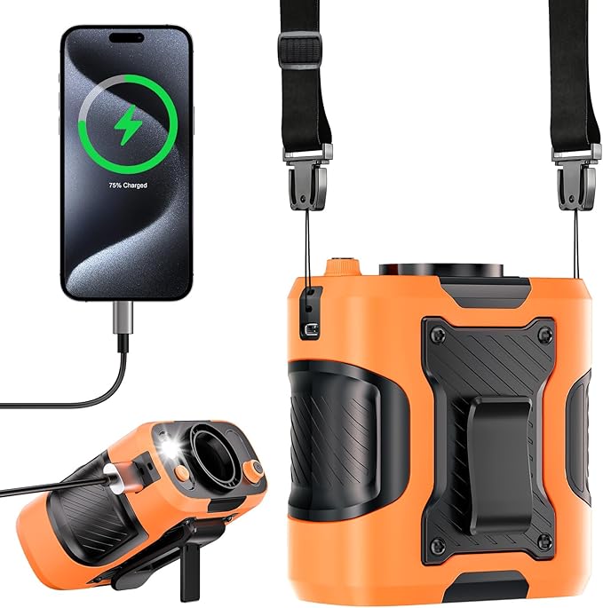 Portable Waist Fan Personal 14500mah 100 Speeds Clip On Shirt Fan Belt | Cooling Device Wearable Cool Body Blow Cold Air Rechargeable Pocket Mini Men Workers Outdoor Travel Hiking Gifts by Unknown