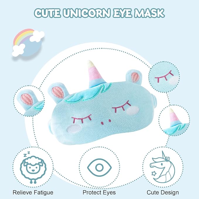 Cirorld Travel Pillow for Kids Adult Cute Neck Pillow for Traveling Memory Foam Airplane Pillow Sleep Mask Animal Flight Pillow Head Rest Neck Support for Cars Long Flights (Blue, 9-12 Y/O) - Image 6