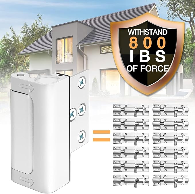 Home Security Door Locks for Front Door Reinforcement Lock Child Safety | Door Lock for Kids Safety Top of Door Flip Extra Lock Latches Withstand 800 Lbs, Night Guardian for Inward Swinging Doors - Image 2