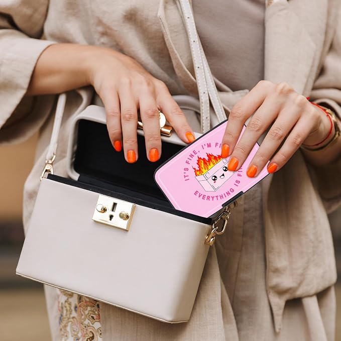 Card Holder Credit Cards Holder for Women RFID wallet women Business Card Holder Wallet Mini Aluminum Card Wallet RFID Blocking Slim Metal Hard Card for Women, Cute Dumpster - Image 7