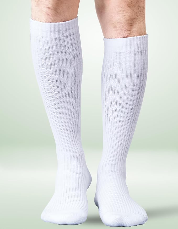 +MD 3 Pairs Bamboo Viscose Compression Socks for Women Men 15-20mmHg Knee High Support Stockings for Pregnancy Nurse Travel - Image 6