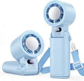 Portable Handheld Turbo Fan, 1-199 Speed Adjustable, Blue | 4 IN 1 Pocket Design with LED Display, High-Power Motor, Rechargeable Battery, Mini Fans for Indoor/Outdoor/Travel/Work by Deyhoc