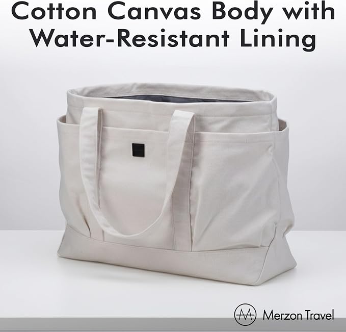 Lisa Tote | 35L | TOTE-136 Natural | Everyday Utility, Versatile Gym, Beach & Market Bag, Daily Carry, Sturdy Cotton Canvas, Fits Under Airline Seat, TSA Friendly - Image 6