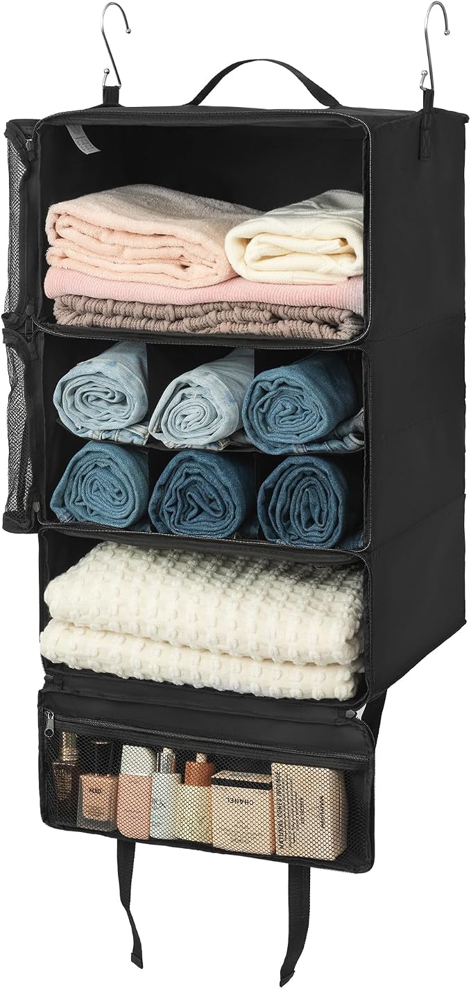 GRANNY SAYS Hanging Packing Cubes, Hanging Suitcase Organizer, XXL-Black | Portable Suitcase Organizer, Travel Packing Organizers, Compression Luggage Bags for Clothes, Carry on Closet Suitcase - Image 8