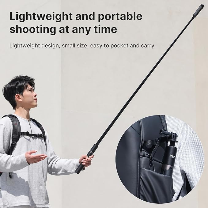 ULANZI TT52 2-in-1 Invisible Selfie Stick + Tripod Extension Pole | Auto-Open, 59in, Action Adapter Included, for DJI Osmo 360 Pocket Action/Insta360 X5 X4 X3 Luna Ultra Ace Pro/GoPro - Image 5