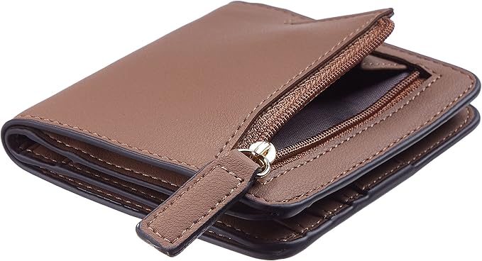 Toughergun Women’s Small Slim Leather Wallet with RFID Protection, Compact Bifold Mini Purse with Clear ID Window - Image 2